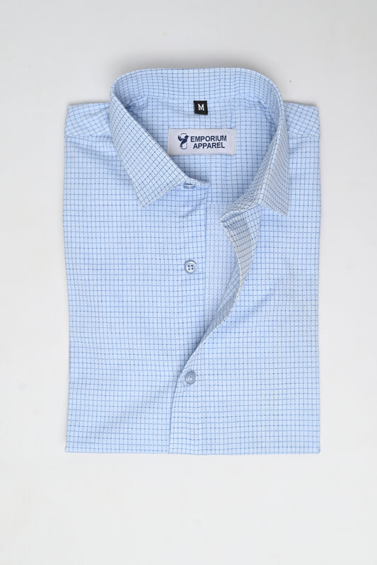 Men's Blue Checkered Shirt