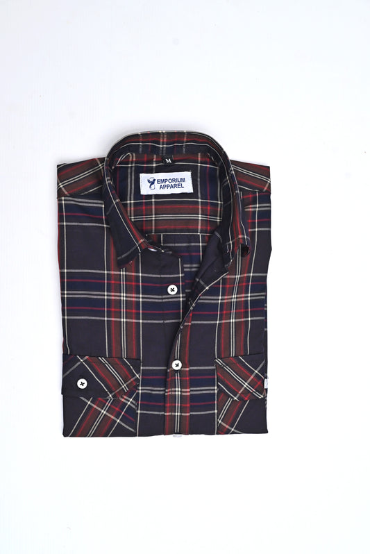 Men's Checkered Button-Up Shirt