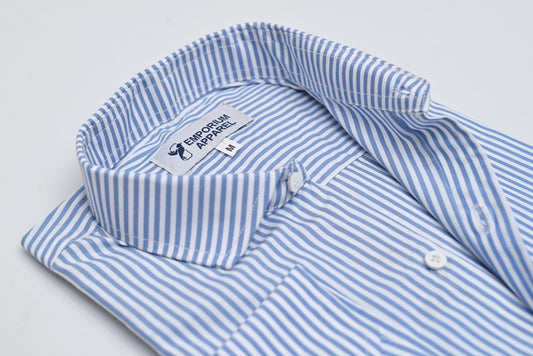 Blue and White Striped Dress Shirt